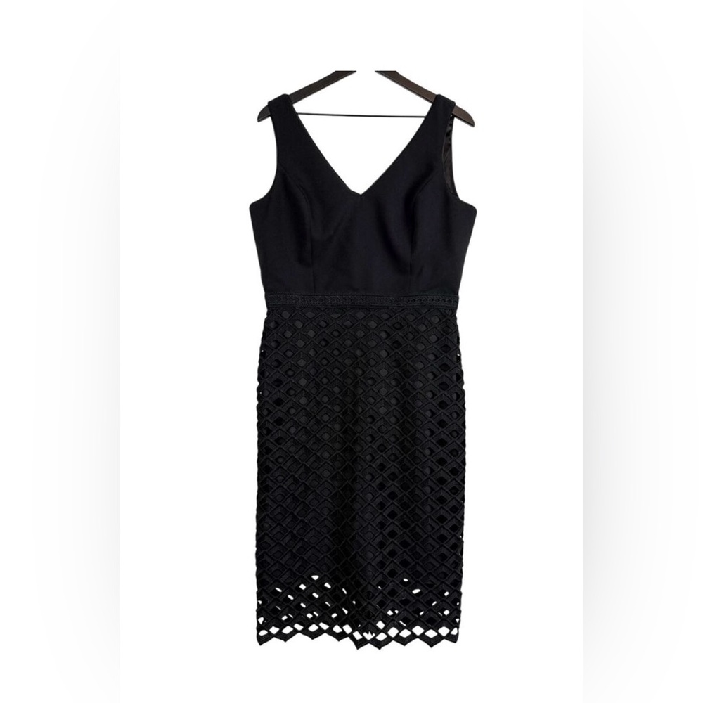 White House Black Market Lace DIamond Overlay Cocktail Dress Knee Length - 12